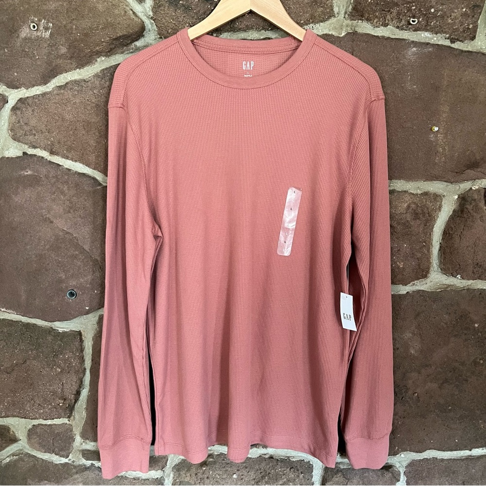 Gap Waffle Long Sleeve Crew Neck Shirt Mens